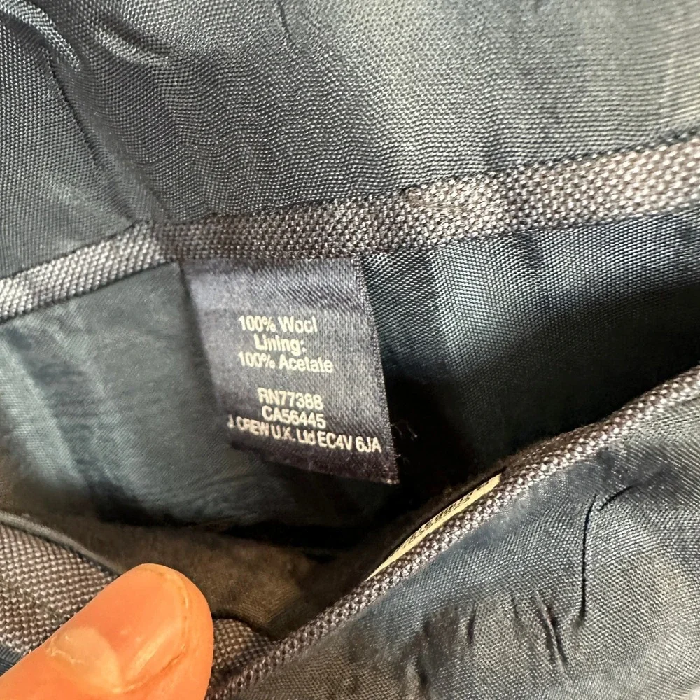 J.Crew Thompson Navy Blue Wool Slim Fit 2 Piece Suit 36S 30x30 Pants Mens